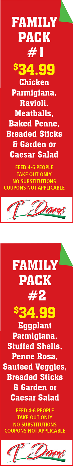 T Dori Takeout Specials Special Catering Offers Italian Food