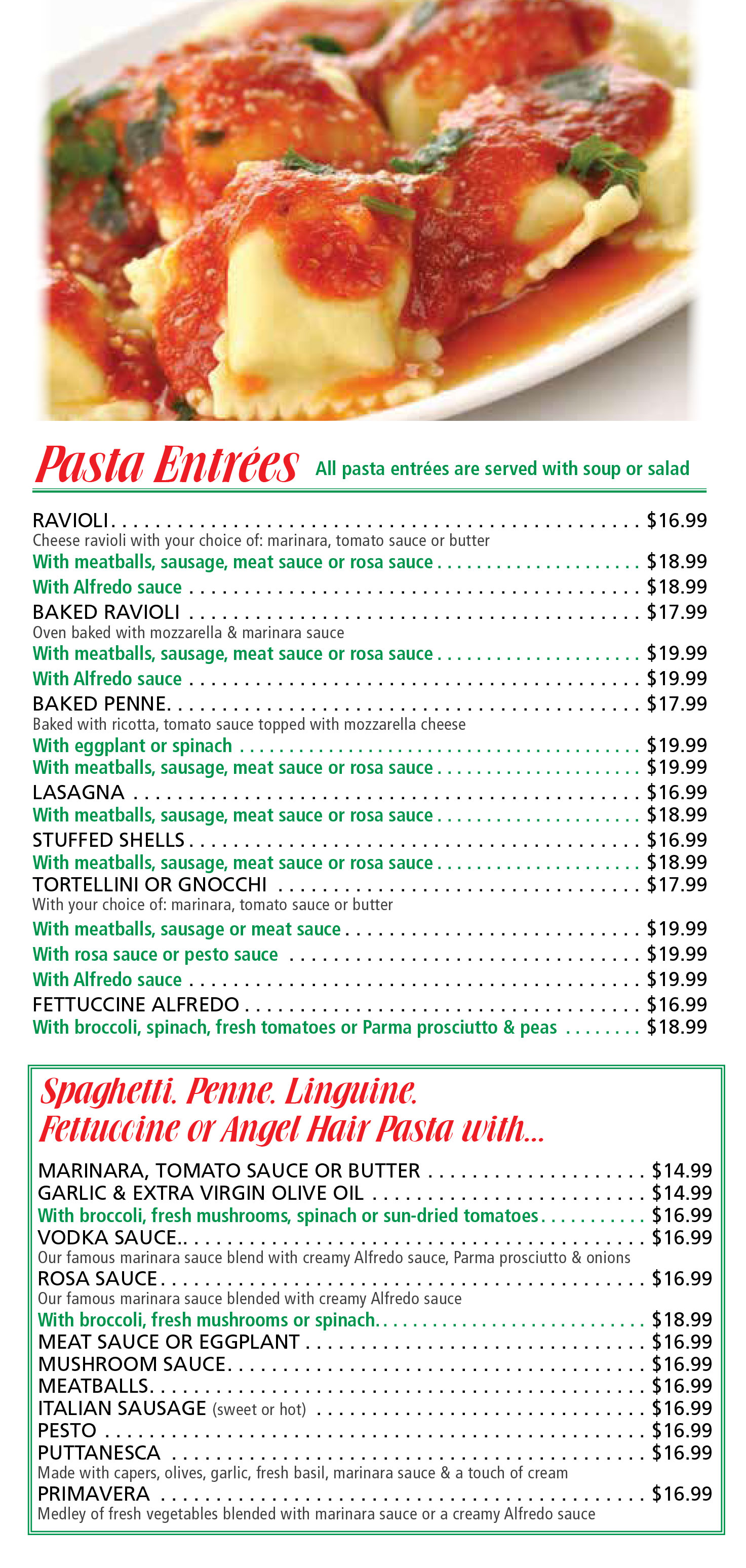scan of a dinner menu page 4